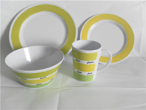 hot sale plastic melamine tableware dinner plate set/ melamine mug