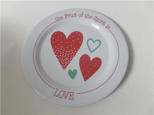 plastic melamine kids round flat plate and dishes