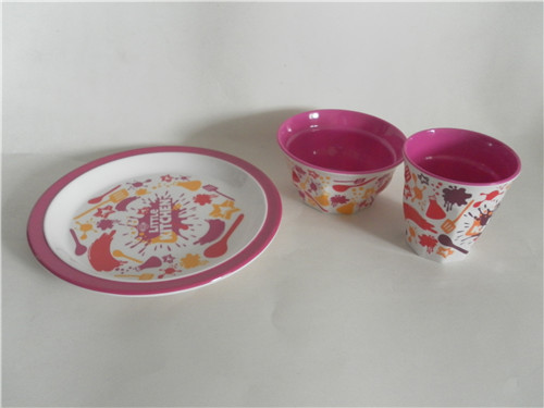 safe grade double color melamine bowl / mug / plate dinnerware for children 