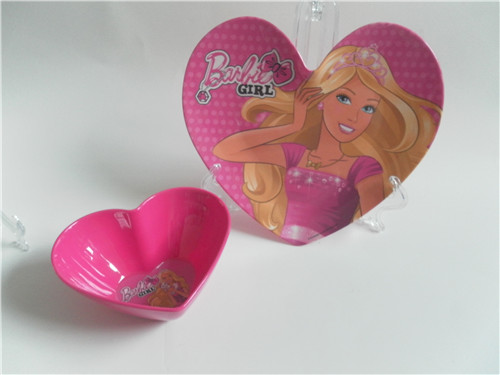 Heart shape weeding use melamine candy bowl and plastic plate 