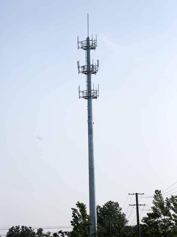 Anti-wind galvanized single tube communication tower