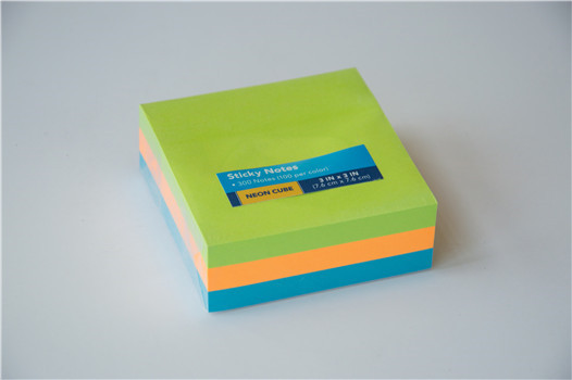 Neon 3 inches colorful paper sticky notes cube