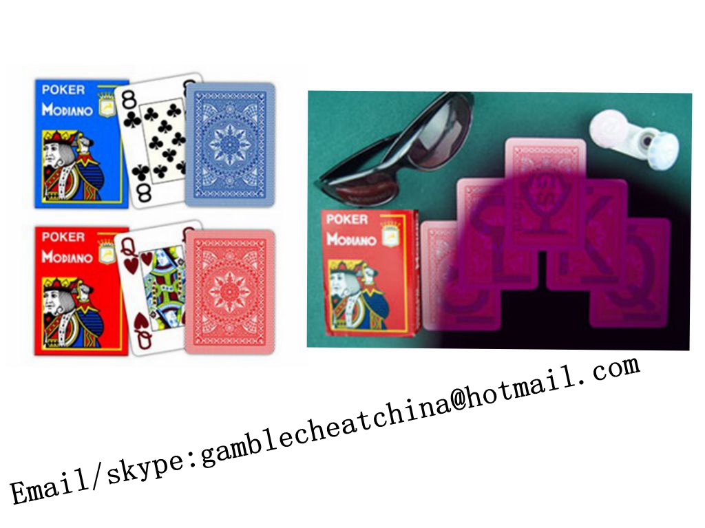 Poker Modiano plastic marked playing cards for UV contact lenses/invisible ink/cards cheat/gamble cheat/perspective sunglasses