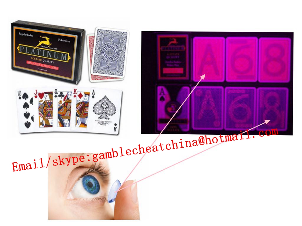 Modiano platinum plastic marked playing cards for uv contact lenses/uv ink/poker cheating device/omaha texas poker game cheat