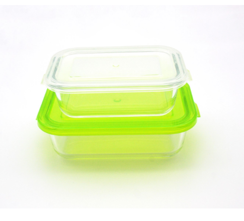 Square baby using glass food container