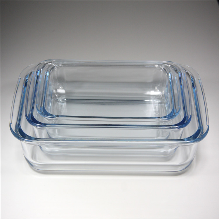 Borosilicate rectangular glass bakeware