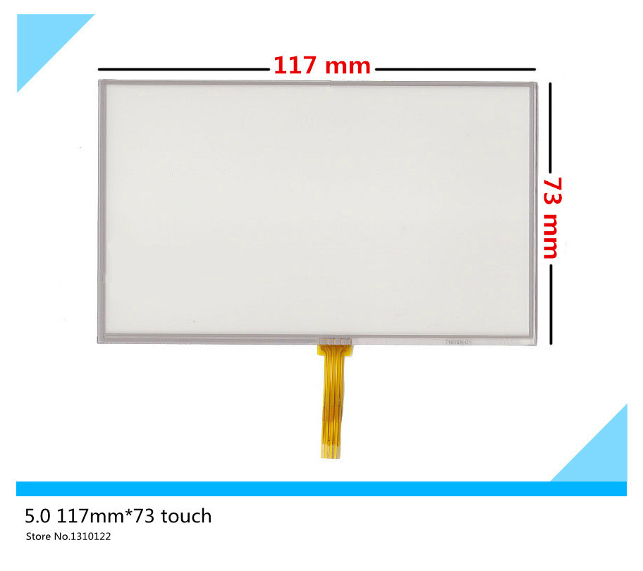 5 inch 117mm*73mm Resistive Touch Screen Digitizer for GPS navigator MP4 HSD050IDW1 touch Panel Glass Free shipping