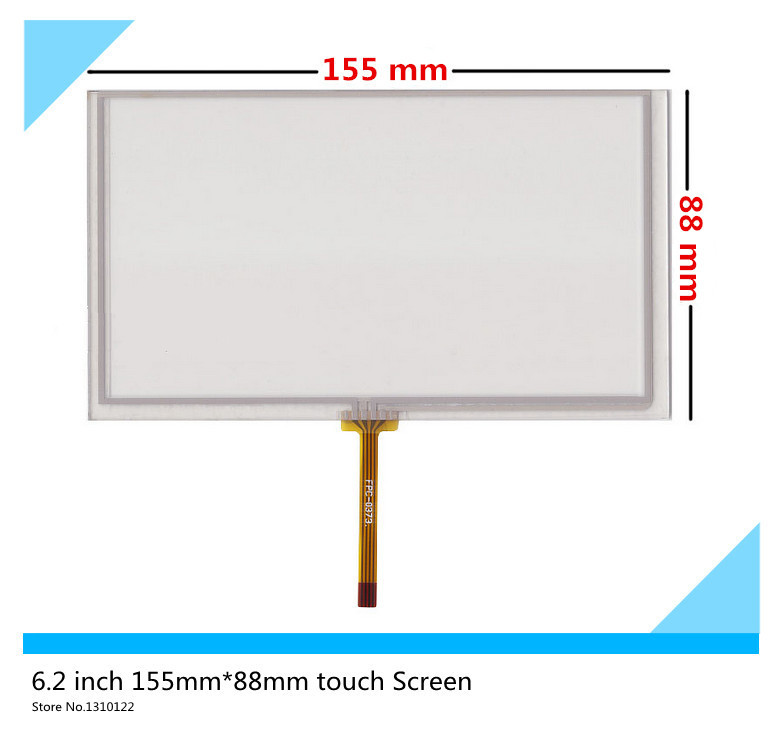 2 pcs 6.2 inch 4 wire 155mm*88mm Resistive Touch Screen Digitizer HSD062IDW1 A00 A20 TM062RDH03 touch panel Glass