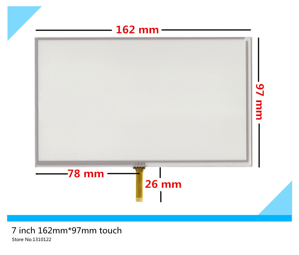 2pcs 7 inch 4 wire 162mm*97mm Resistive Touch Screen Digitizer GPS navigator Car navigation DVD Touch panel Glass Free shipping