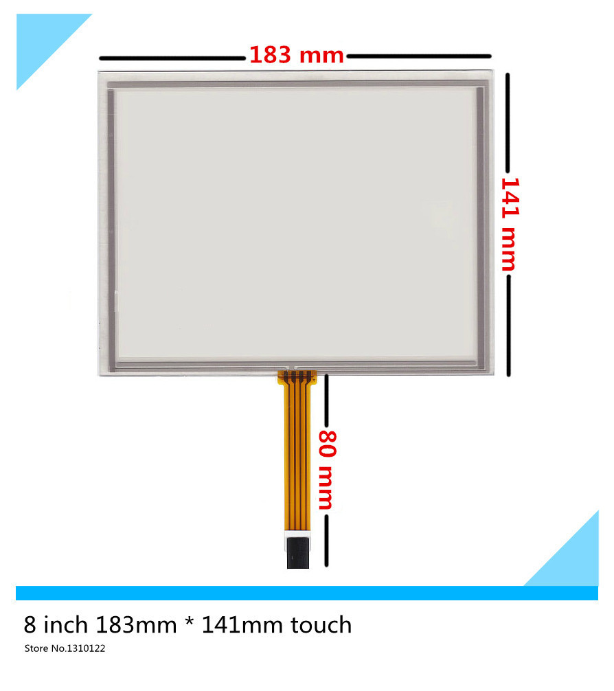 8 inch 4 wire 183mm*141mm Industrial equipment Resistive Touch Screen Digitizer EJ080NA-5A; AT080TN52 V.1 LCD touch screen