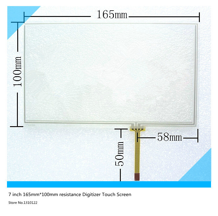 7 inch 4 wire 165mm*100mm Resistive Touch Screen Digitizer for Car navigation DVD tablet PC touch panel free shipping
