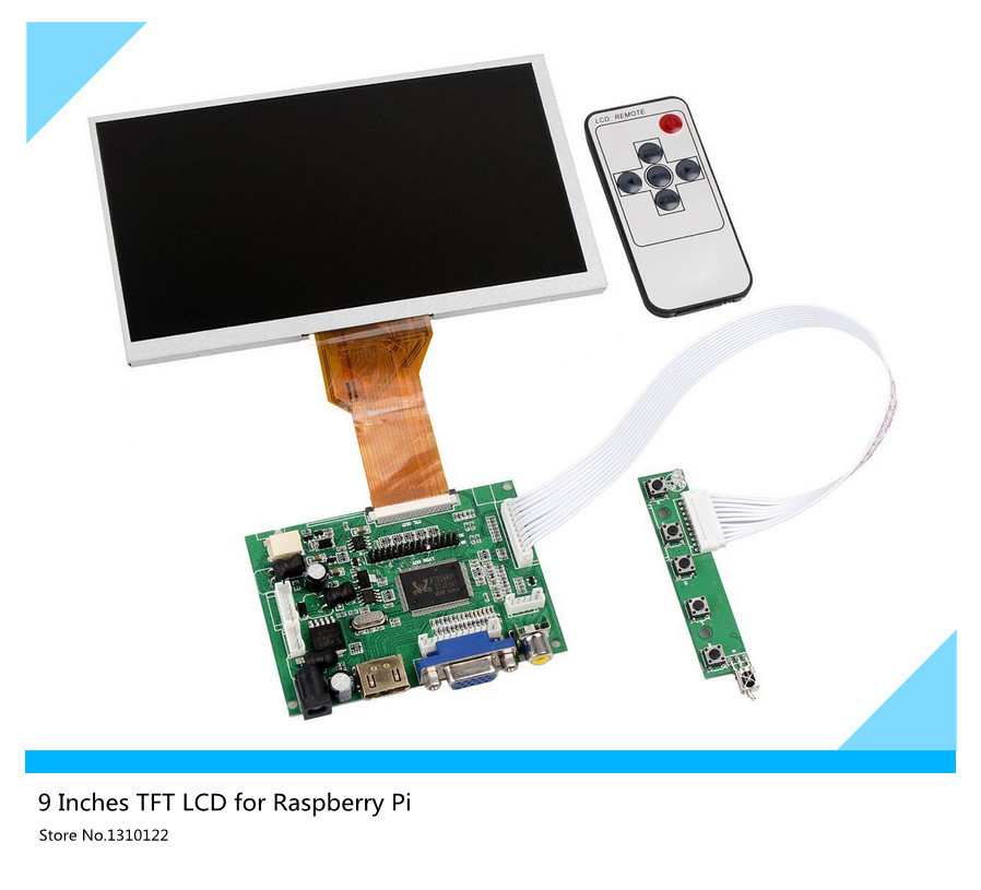 9''inch LCD Display Raspberry Pi LCD Display Screen TFT Monitor AT090TN12 HDMI VGA Input Driver Board Controller