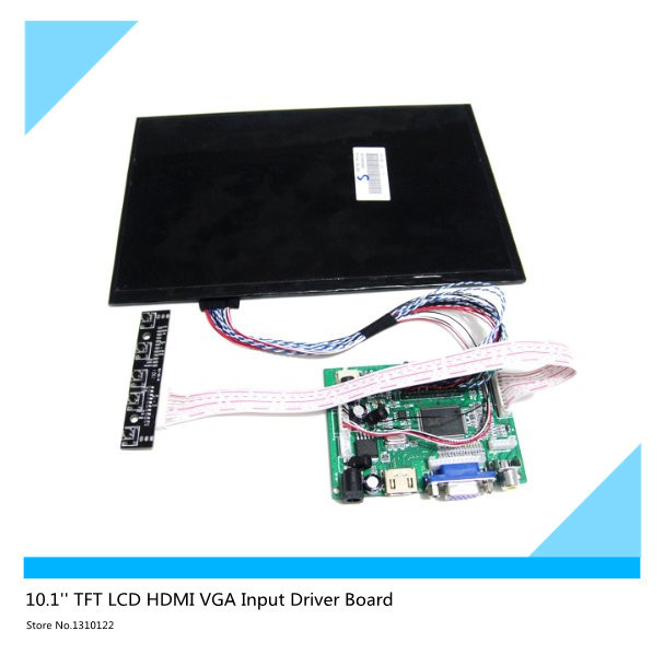 10.1''inch LCD High resolution 1280x800 Screen Display LCD TFT Monitor Remote Driver Control Board 2AV HDMI VGA for Rasbperry Pi