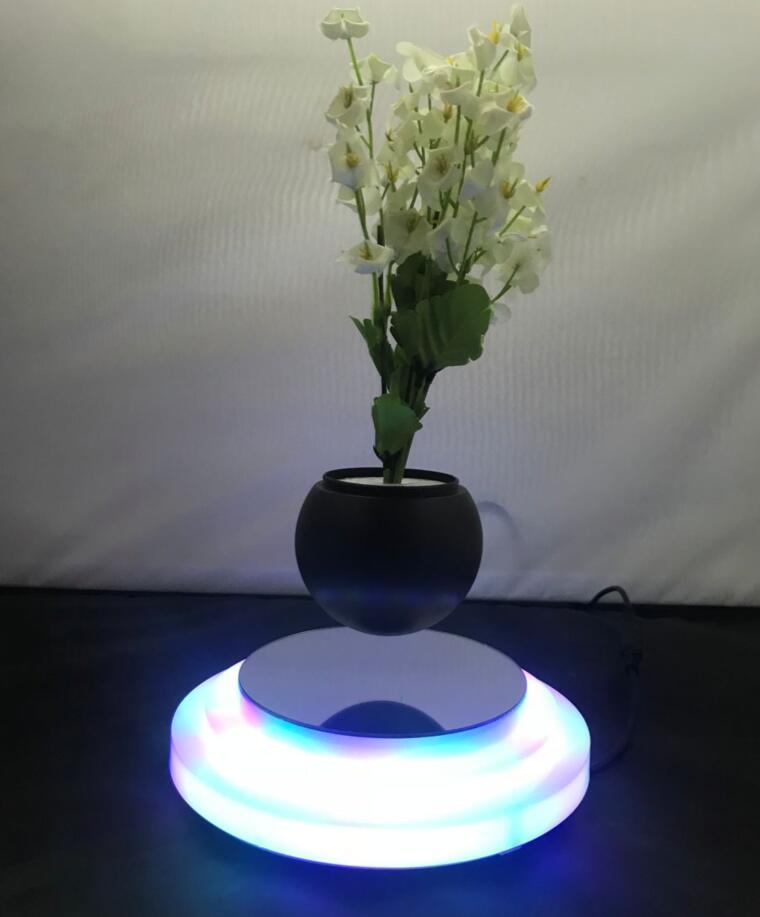 Colorful three-tier round base magnetic levitation floating air bonsai