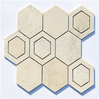 Hot sale hexagon texture durable waterjet mosaic supplier