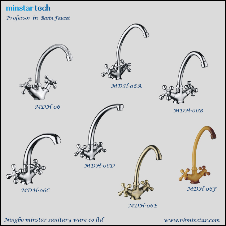 Chinese manufacturer exporter of sanitary ware dual handle lavatory faucets for restaurants