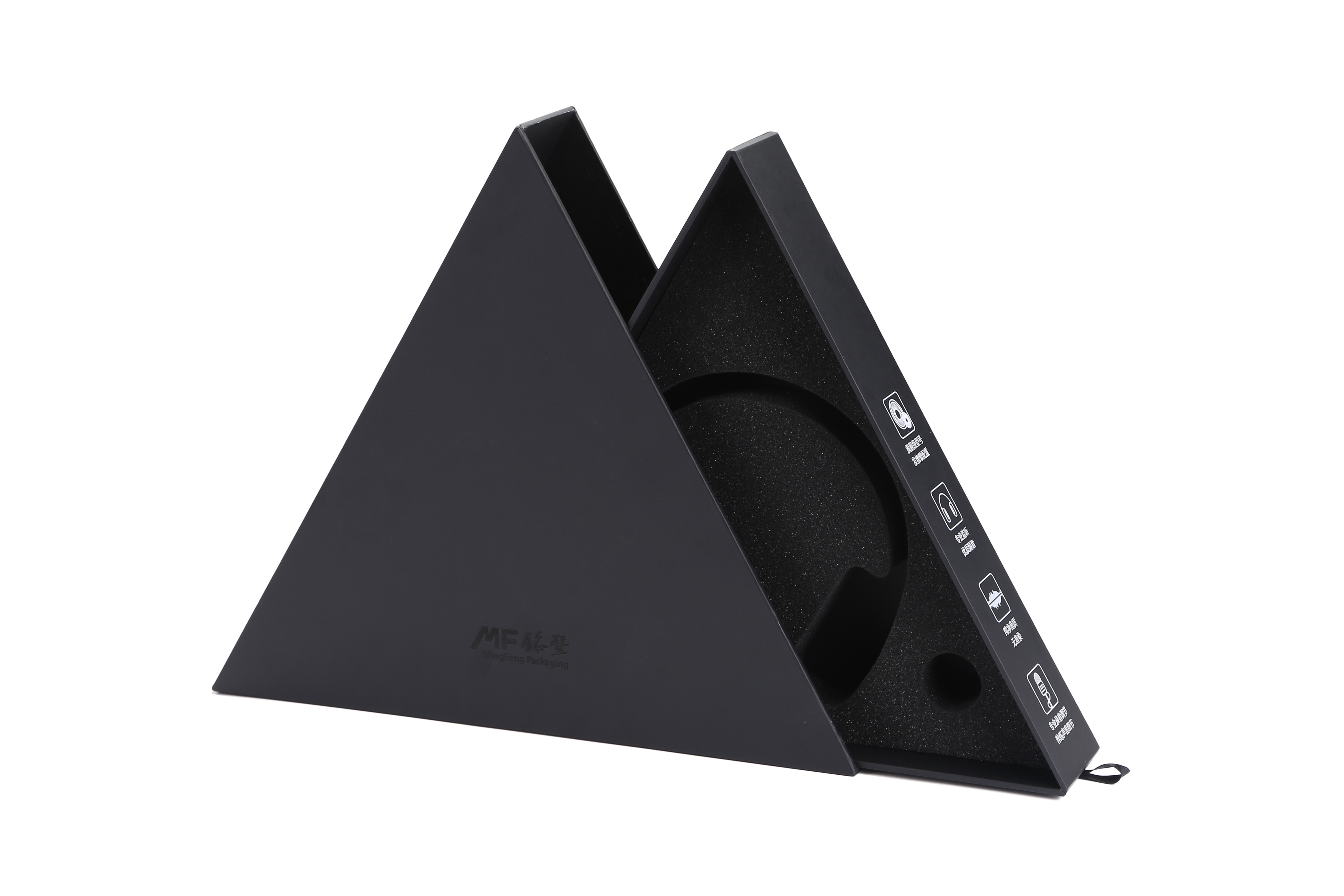 Custom Triangle Shape Pull Out Open Paper Headphones Box and Electronic Packaging