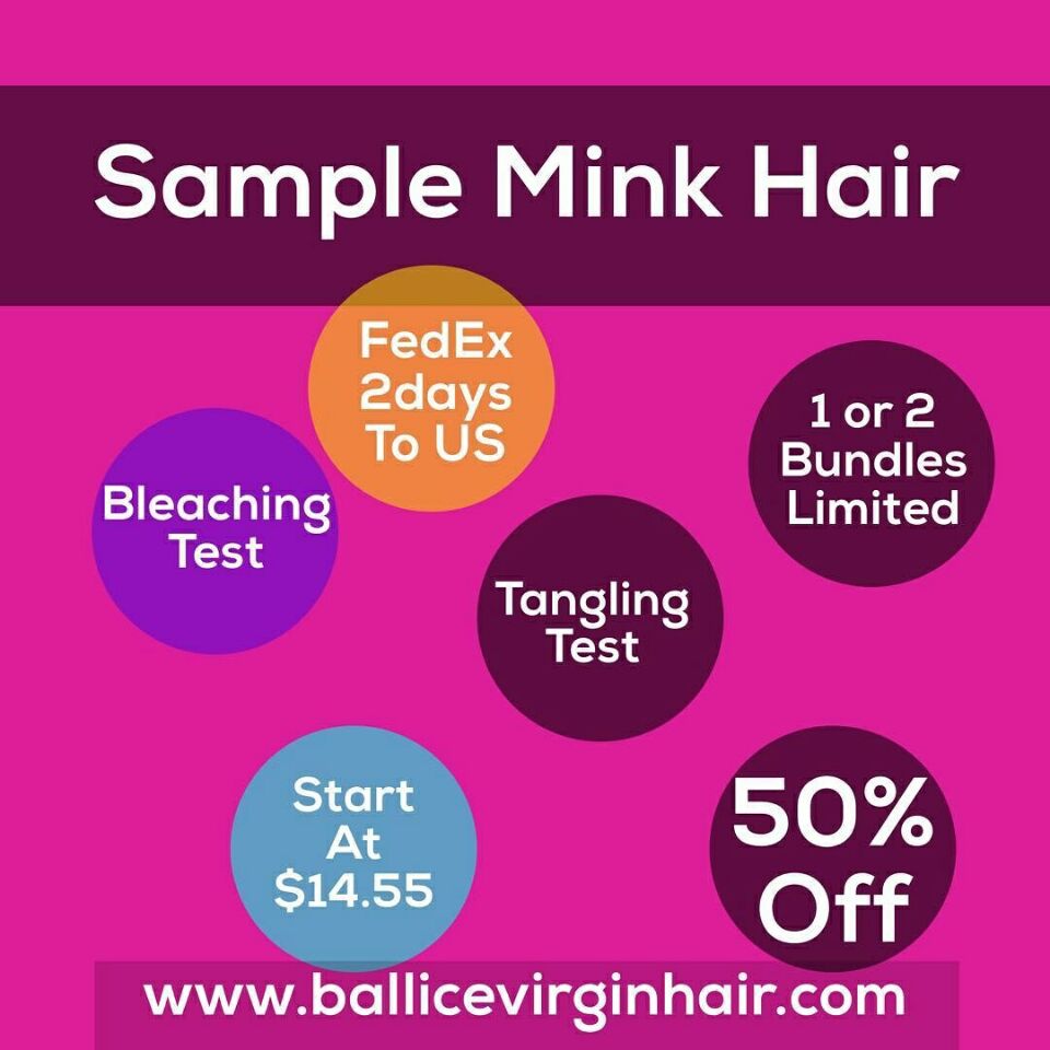  Mink Hair Sample Order for New Buyer Body Wave/Silky Straight/Jerry Curl/Deep Wave