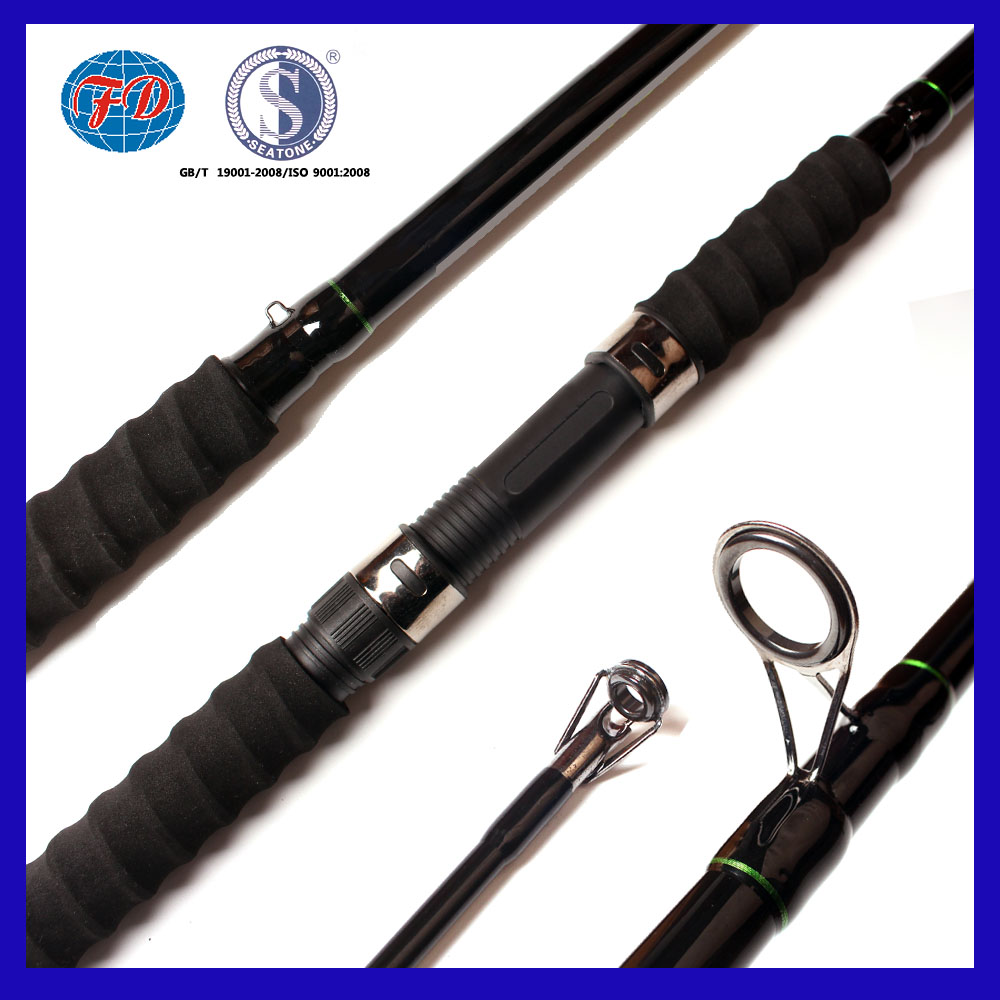 high hardness strengthen fiber glass 2.1m 2.4m 2.7m fishing rod with screw EVA handle