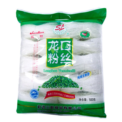 Bundled longkou vermicelli 500G(50GX10pcs)green bean vermicelli OEM accept
