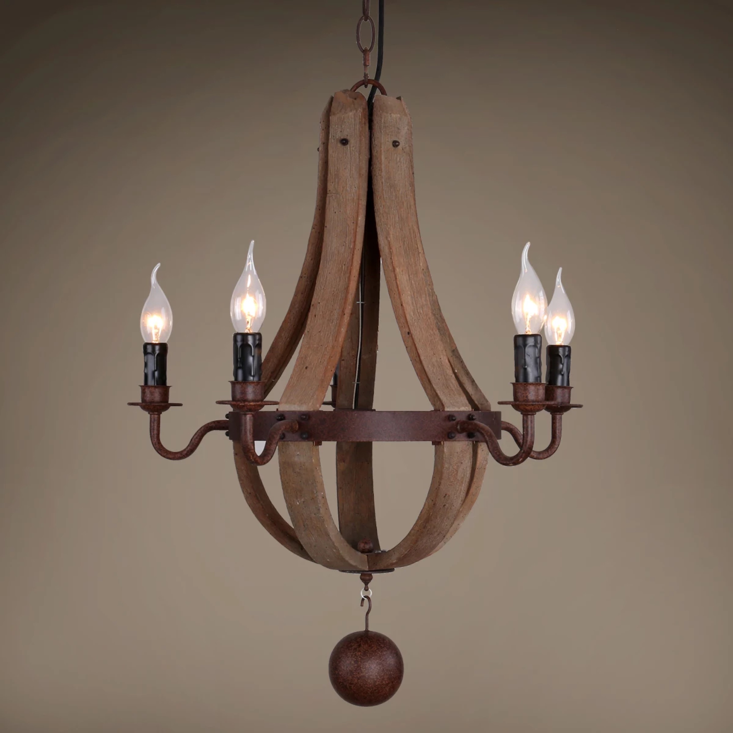 China hot sale European and American style Vintage old solid wooden chandelier 