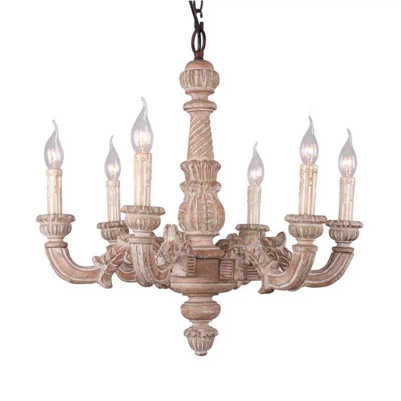 hot selling American indoor retro decorative wood chandeliers supplier