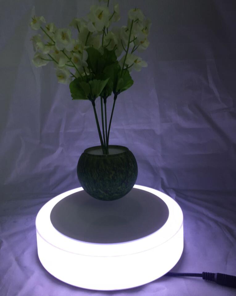 Round plastic base light floating magnet plant tree display rack