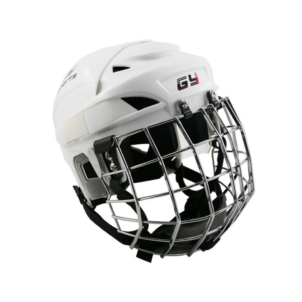 PP Ice Hockey Helmet Vented Design Cooling System With Cage Mask Combo