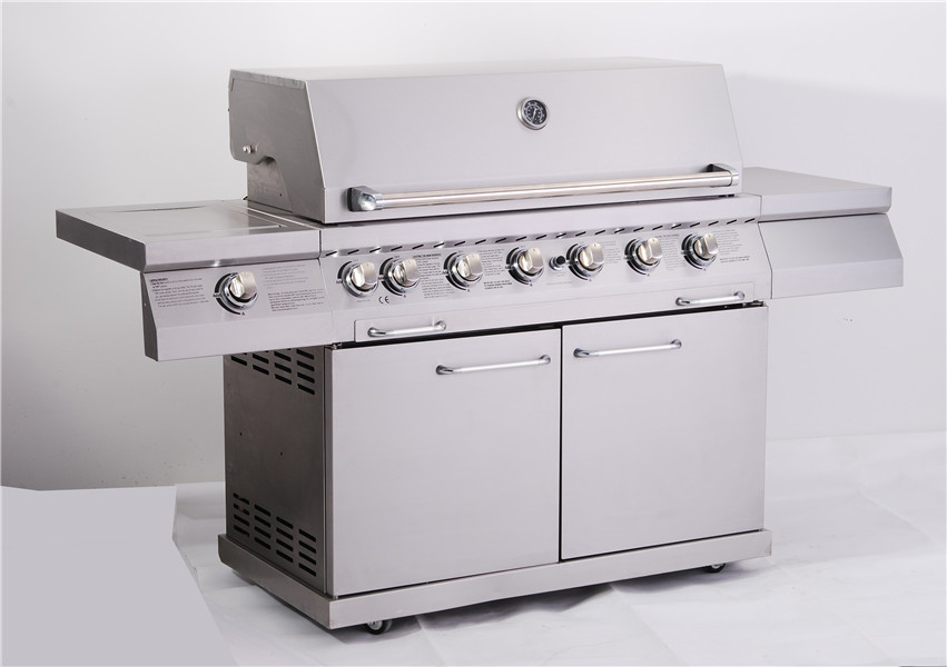 6-Burner Full Stainless freestanding Steel Outdoor Gas Grill with  doors