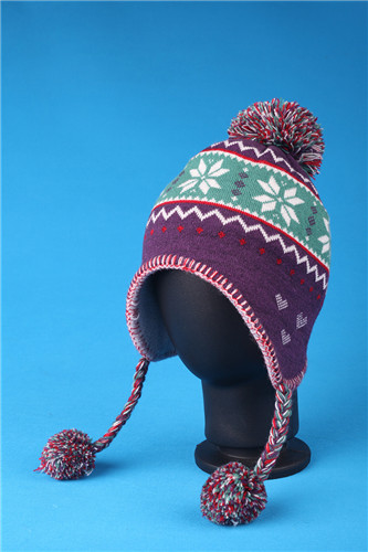 Cute Kids Warm knitted handmade brocade Venonat bomber hat Jacquard cap