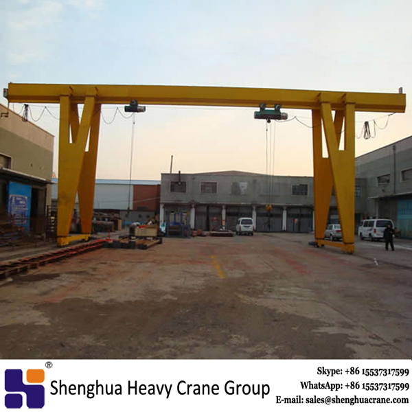 travelling hoist single beam portal crane with MD hoist used in godown or exposed situation