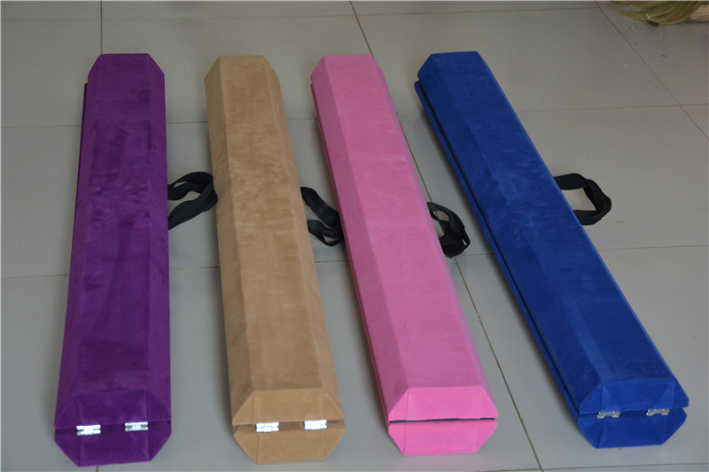 Wood Folding Gymnastics training Floor Balance Beam with Tapped out base and Carry Handle