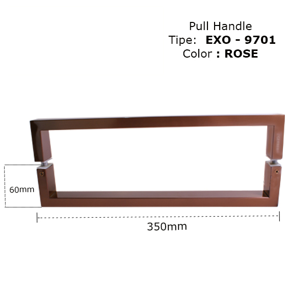 Top sale 9701 Stainless steel hollow material rose color door pull handle made in China
