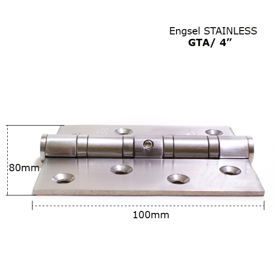 More safely Standard hinge GTA 4 x 3 x 3mm 4BB SS hinge with holes
