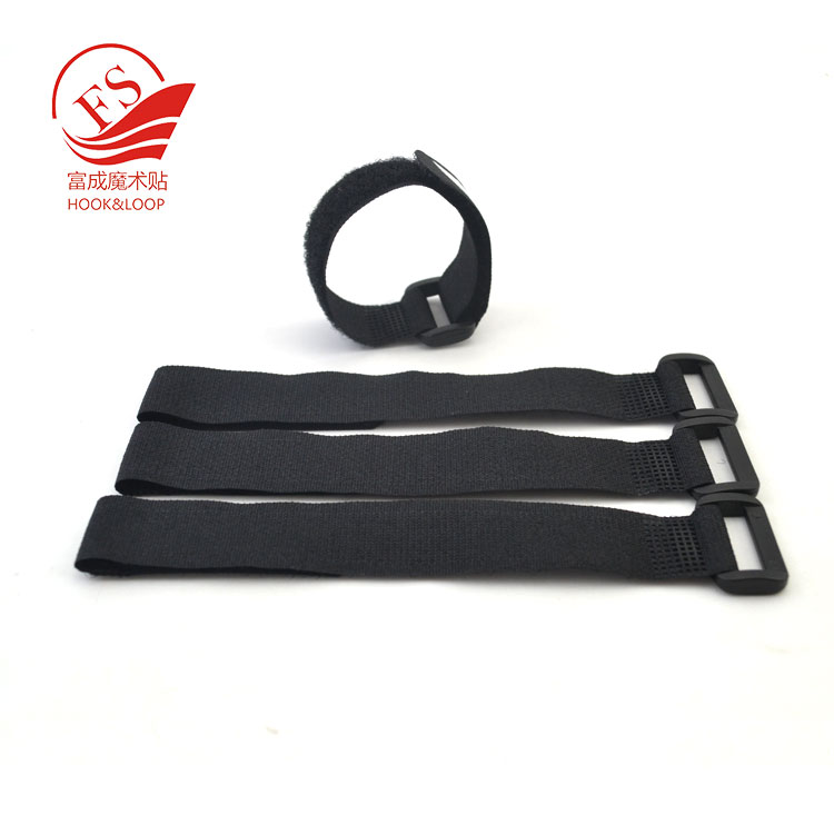  10 Hook and Loop Re-Usable Cable Tie Wraps with Plastic Buckle End for Extra Durability