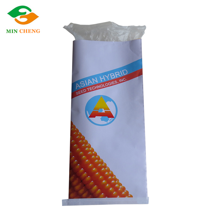 surface lamination paper bag packing hybrid seeds liner inside 