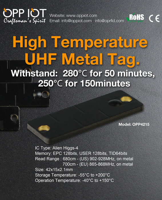Hi temperature UHF Metal tag 