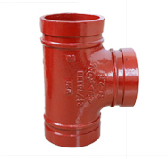 Equal Grooved Tee ductile iron grooved fittings overground for fire fighting