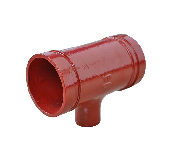 Reducing Grooved Tee ductile iron fire fighting grooved fittings factory