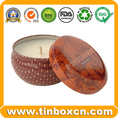 Seamless Round Metal Tin Case Candle Tin Box