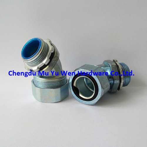 Liquid tight 45d elbow zinc alloy conduit connector in China