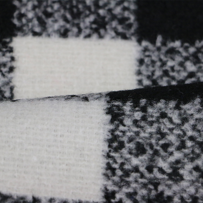 100%polyester black and white and grey gingham woven fabric
