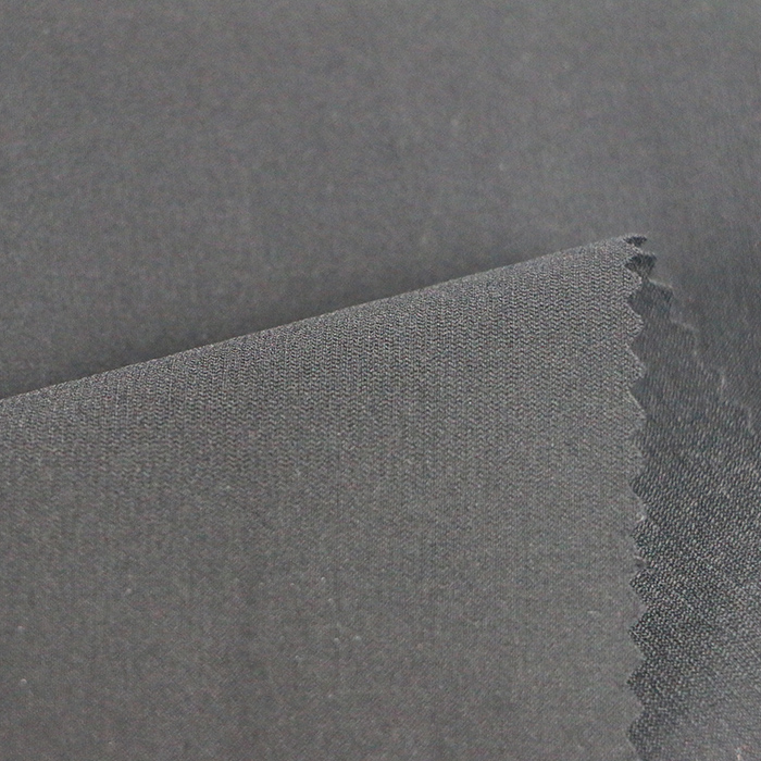 74%rayon 22%nylon 4%spandex black woven fabric