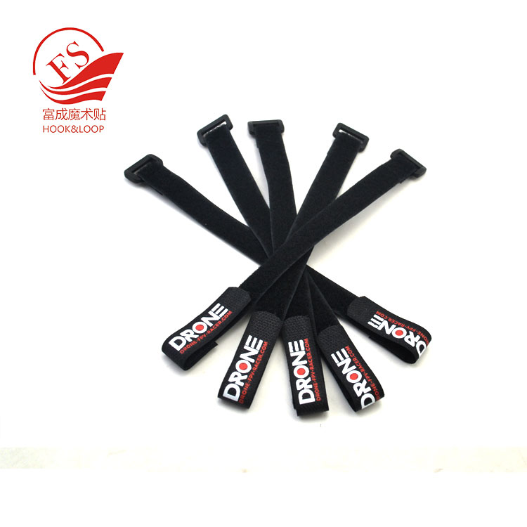 Customized anti-slip hook and loop cable tie strap