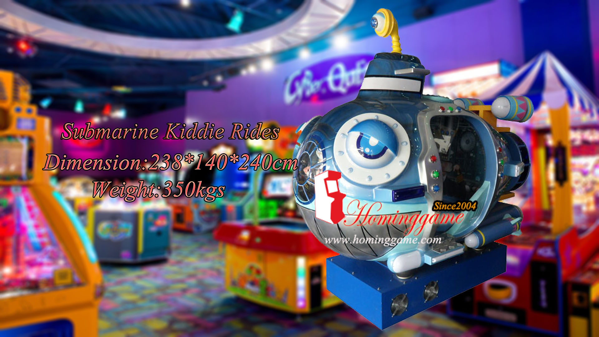 HomingGame Submarine Coin Operated Kiddie Ride Game Equipment|kiddie Sub Arcade 