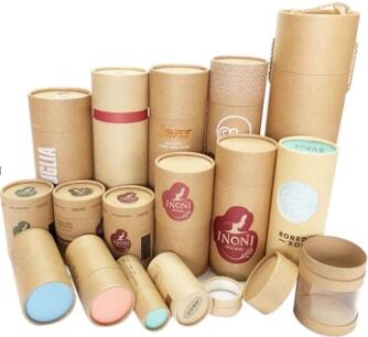 Custom  Recycled Luxury Round Gift Kraft Paper Box Packaging Tube with custom printed 