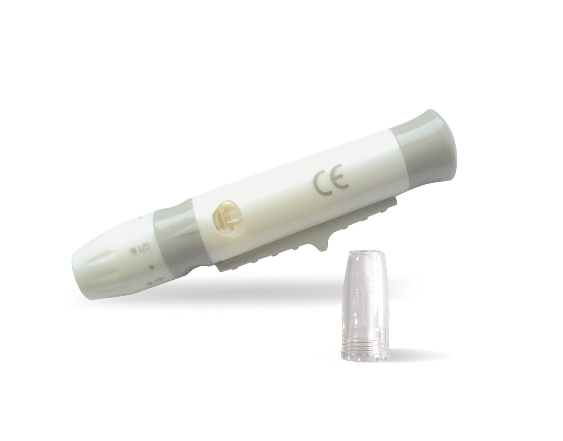 China Mini Adjustable Lancing Device with Ejector for Glucose Test