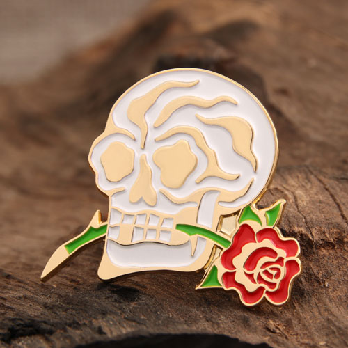 Skull and Flower Custom Lapel Pins