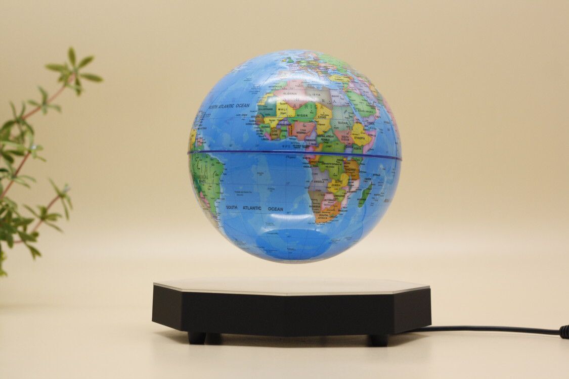 6 side magnetic floating levitate bottom globe 7 inch 8 inch 