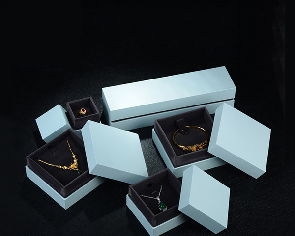 Custom Necklace Bracelet Ring Watch Jewellery Packing Box Velvet Insert Black Leatherette Paper Gift Packaging Jewelry Box